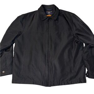 Vintage Dockers Stain Defender Jacket Mens Large Black Full Zip Quilted Lined